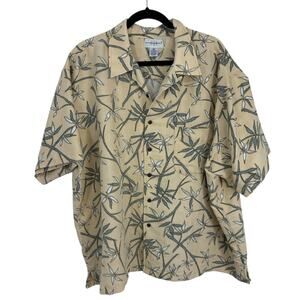 Knightsbridge Hawaiian Shirt Mens 3XL Yellow Floral Tropical Beach Vacation